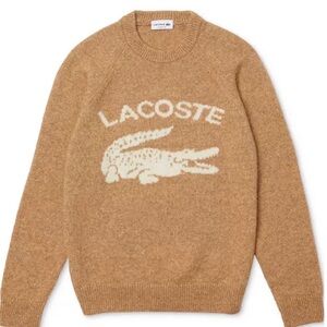 Lacoste Men's Oversized Crocodile Graphic wool Sweater size large new with tags.